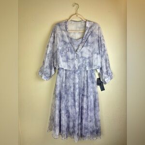 S DEER Chic Lavender Tie-Dye Midi Dress